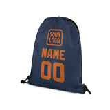 Custom Blue Orange Drawstring Bag