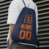 Custom Blue Orange Drawstring Bag
