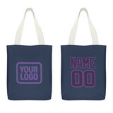 Custom Blue Purple Canvas Tote Bag