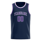 Custom Blue & Light Purple Colors Design Sports Basketball Jersey