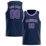 Custom Blue & Light Purple Colors Design Sports Basketball Jersey