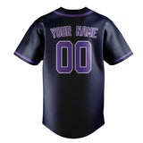 Custom Blue & Light Purple Colors Design Sports Baseball Jersey