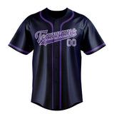 Custom Blue & Light Purple Colors Design Sports Baseball Jersey
