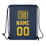 Custom Blue Gold Drawstring Bag