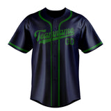 Custom Blue & Emerald Green Colors Design Sports Baseball Jersey