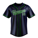 Custom Blue & Emerald Green Colors Design Sports Baseball Jersey