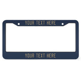 Custom Blue Light Khaki License Plate Frame
