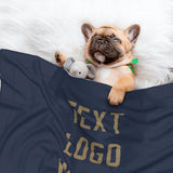 Custom Blue Light Khaki Pet Blanket
