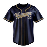 Custom Blue & Light Khaki Colors Design Sports Baseball Jersey
