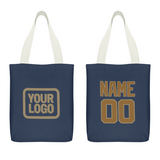 Custom Blue Khaki Canvas Tote Bag