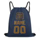 Custom Blue Khaki Drawstring Bag