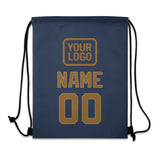 Custom Blue Khaki Drawstring Bag