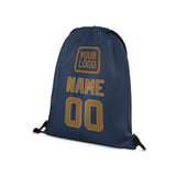 Custom Blue Khaki Drawstring Bag