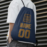 Custom Blue Khaki Drawstring Bag