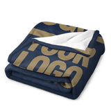 Custom Blue Light Khaki Blanket