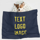 Custom Blue Light Yellow Pet Blanket