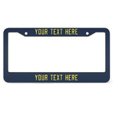 Custom Blue Light Yellow License Plate Frame