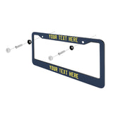 Custom Blue Light Yellow License Plate Frame