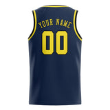 Custom Blue & Light Yellow Colors Design Sports Basketball Jersey