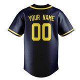 Custom Blue & Light Yellow Colors Design Sports Baseball Jersey