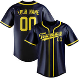 Custom Blue & Light Yellow Colors Design Sports Baseball Jersey