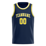Custom Blue & Light Yellow Colors Design Sports Basketball Jersey