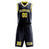 Custom Blue Light Yellow Basketball Set