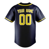 Custom Blue & Light Yellow Colors Design Sports Baseball Jersey