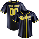 Custom Blue & Light Yellow Colors Design Sports Baseball Jersey