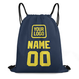 Custom Blue Light Yellow Drawstring Bag