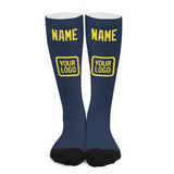 Custom Blue Light Yellow Knee-High Sock