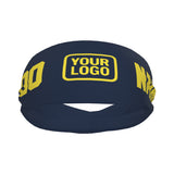 Custom Blue Light Yellow Sports headband