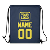Custom Blue Light Yellow Drawstring Bag
