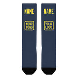 Custom Blue Light Yellow Knee-High Sock