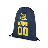 Custom Blue Light Yellow Drawstring Bag