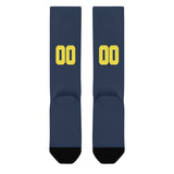 Custom Blue Light Yellow Knee-High Sock