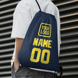 Custom Blue Light Yellow Drawstring Bag