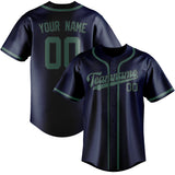 Custom Blue & Blue Green Colors Design Sports Baseball Jersey