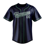 Custom Blue & Blue Green Colors Design Sports Baseball Jersey