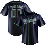 Custom Blue & Blue Green Colors Design Sports Baseball Jersey