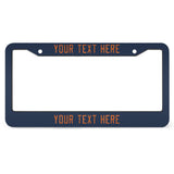 Custom Blue Orange License Plate Frame