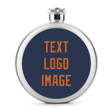 Custom Blue Orange Hip Flask