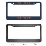 Custom Blue Orange License Plate Frame