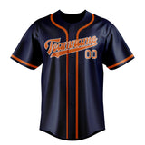 Custom Blue & Orange Colors Design Sports Baseball Jersey