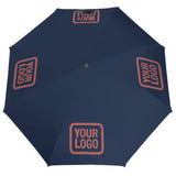 Custom Blue Copper Rose Automatic Umbrella