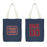 Custom Blue Crimson Red Canvas Tote Bag