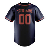 Custom Blue & Copper Rose Colors Design Sports Baseball Jersey
