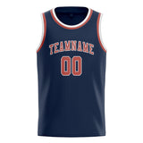 Custom Blue & Copper Rose Colors Design Sports Basketball Jersey