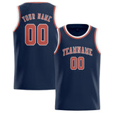 Custom Blue & Copper Rose Colors Design Sports Basketball Jersey