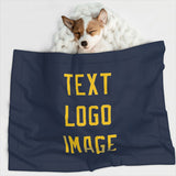 Custom Blue Gold Pet Blanket